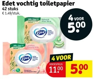 Aanbieding: Edet vochtig toiletpapier