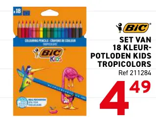 Promotie: Set van 18 kleur-potloden kids tropicolors