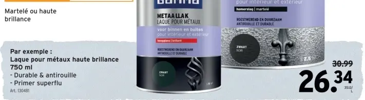 Offre: Laque pour métaux