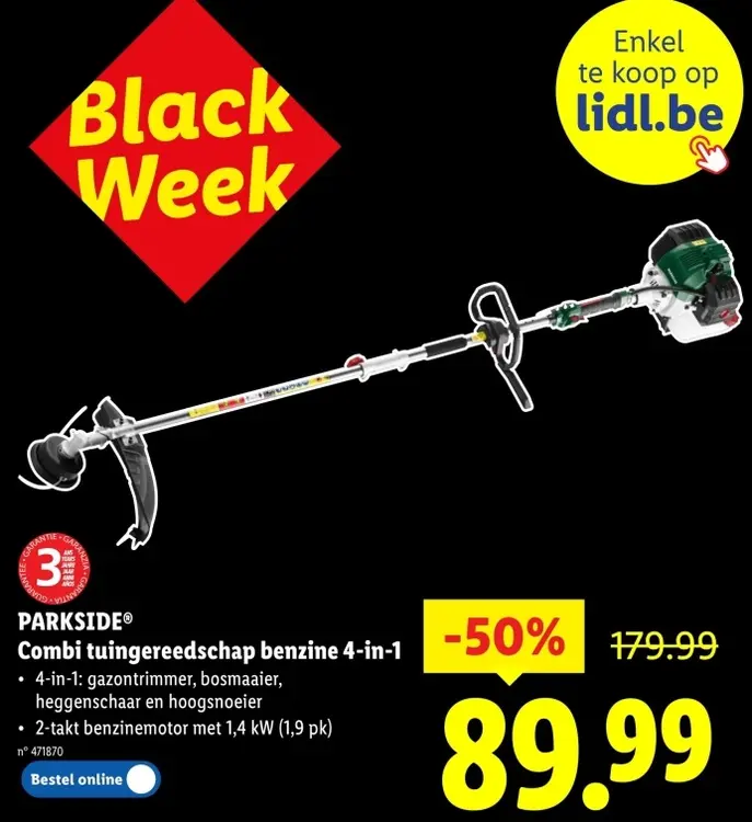 Aanbieding: Combi tuingereedschap benzine 4-in-1