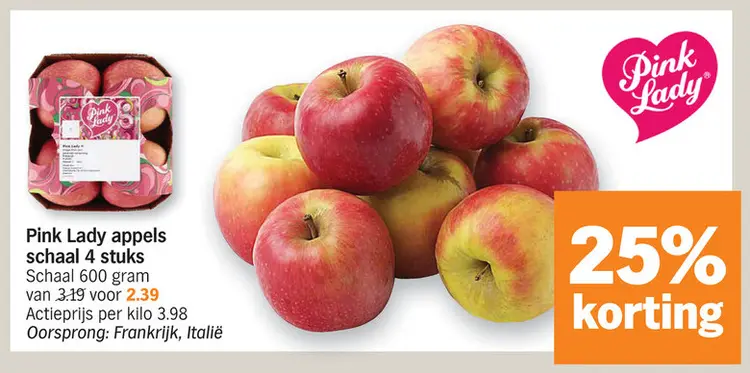 Promotie: Pink Lady appels schaal 4 stuks