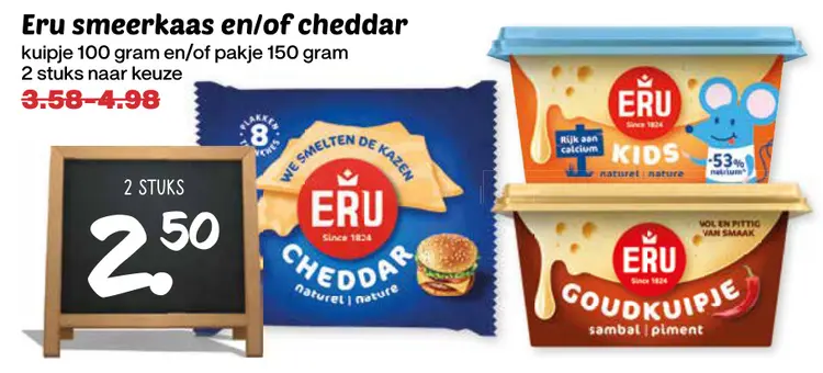 Aanbieding: Smeerkaas en/of cheddar