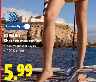 Offre: Short en mousseline
