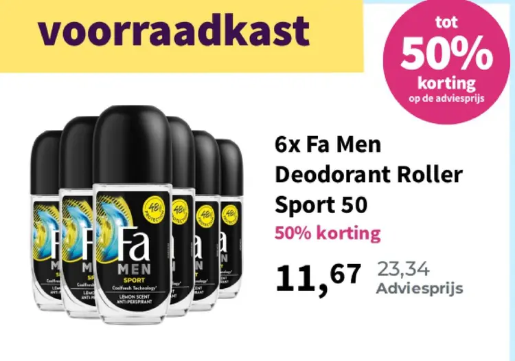 Aanbieding: Deodorant Roller Sport 50