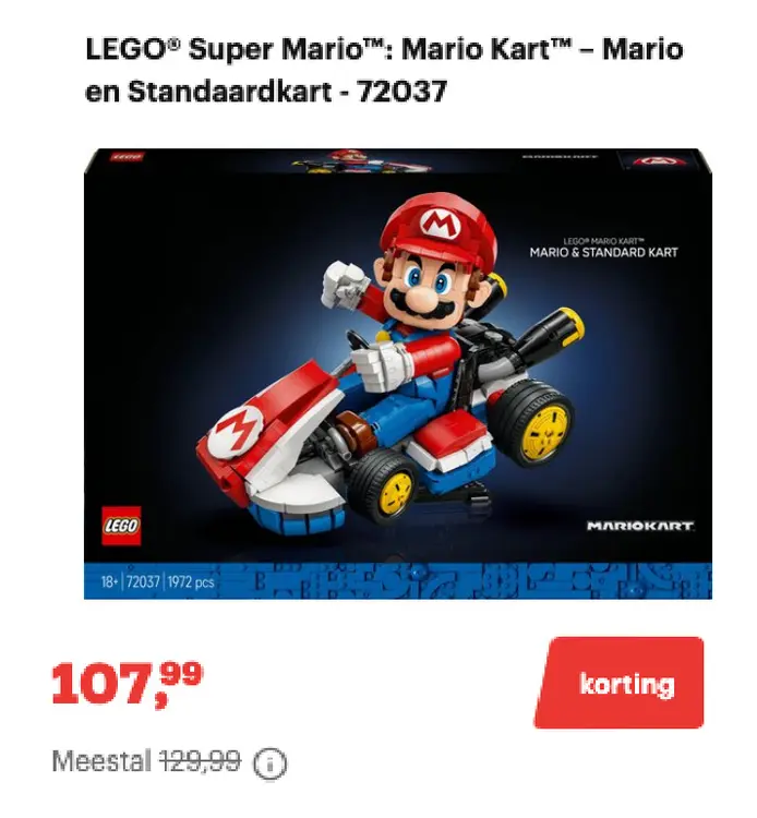Aanbieding: LEGO® Super Mario™: Mario Kart™ - Mario en St
