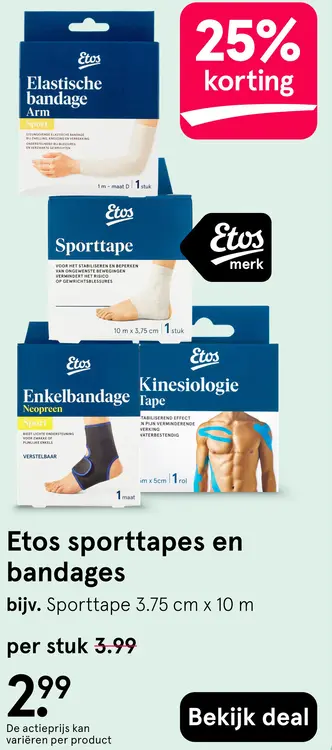 Aanbieding: Etos sporttapes en bandages