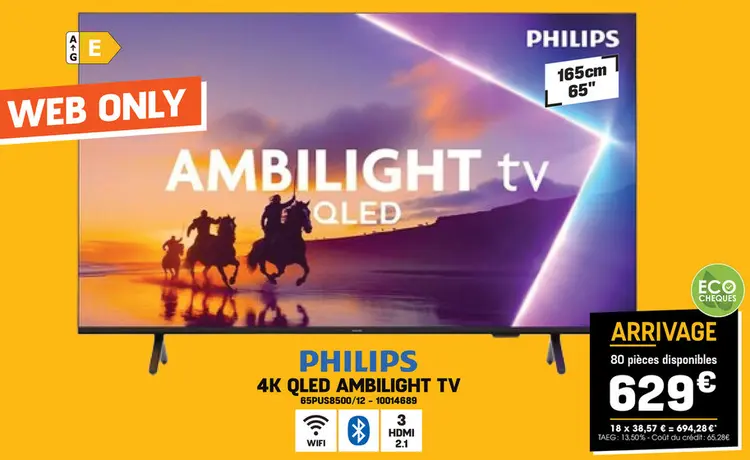 Offre: Philips 4k qled ambilight tv