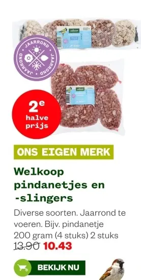 Aanbieding: Welkoop pindanetjes en -slingers