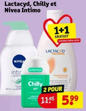 Offre: Lactacyd, Chilly et Nivea Intimo