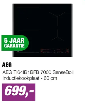 Aanbieding: AEG TI64IB1BFB 7000 SenseBoil Inductiekookplaat - 60 cm