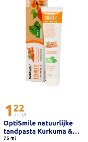 Aanbieding: OptiSmile natuurlijke tandpasta Kurkuma &...