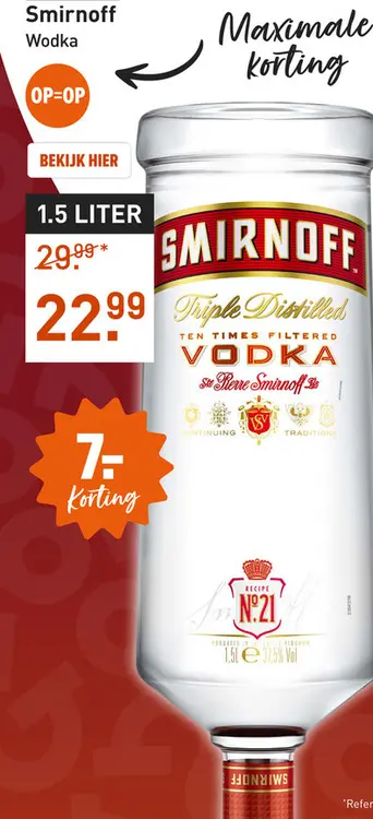 Aanbieding: Smirnoff 150CL