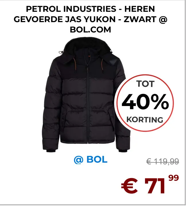 Aanbieding: Gevoerde jas yukon - zwart