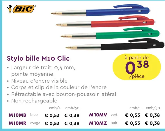 Offre: Stylo bille M10 Clic