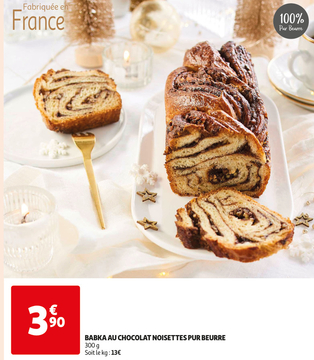 Offre: BABKA AU CHOCOLAT NOISETTES PUR BEURRE