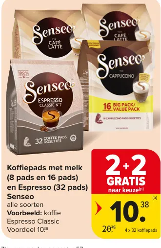 Promotie: Koffiepads met melk en Espresso
