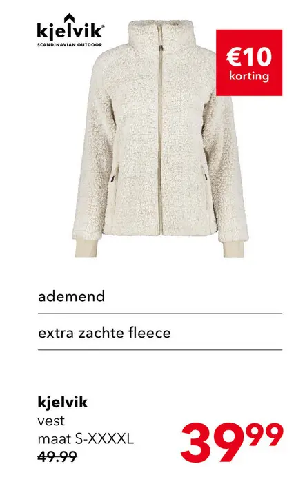 Aanbieding: Kjelvik dames outdoor teddy vest ecru