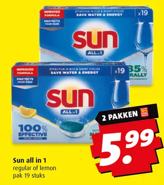 Aanbieding: Sun all in 1 regular of lemon