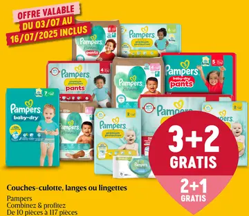 Offre: Couches-culotte, langes ou lingettes