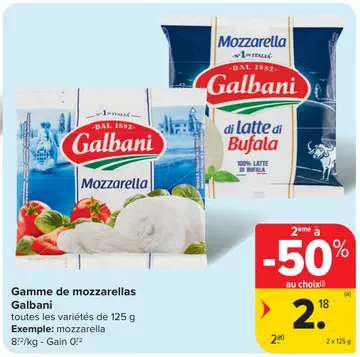 Offre: Gamme de mozzarellas