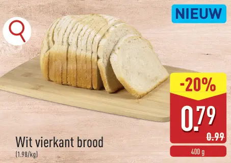 Promotie: Wit vierkant brood