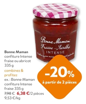 Offre: Bonne Maman confiture Intense fraise ou abric