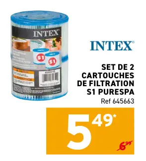 Offre: Set de 2 cartouches de filtration s1 purespa