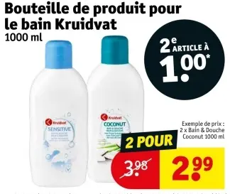 Offre: Bouteille de produit pour le bain
