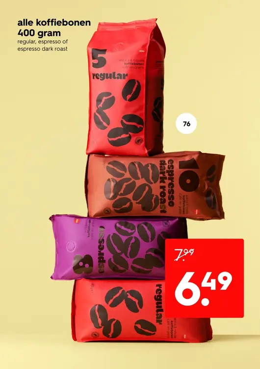 Aanbieding: Alle koffiebonen 400 gram