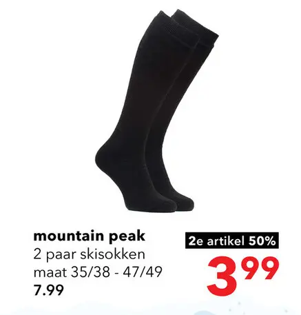 Aanbieding: 2 paar Mountain Peak skisokken