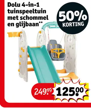 Aanbieding: Dolu 4-in-1 tuinspeeltuin met schommel en gli