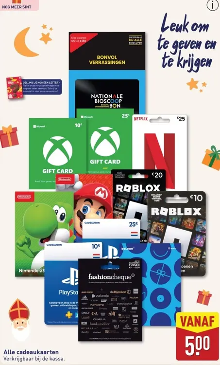 Aanbieding: Cadeaukaarten