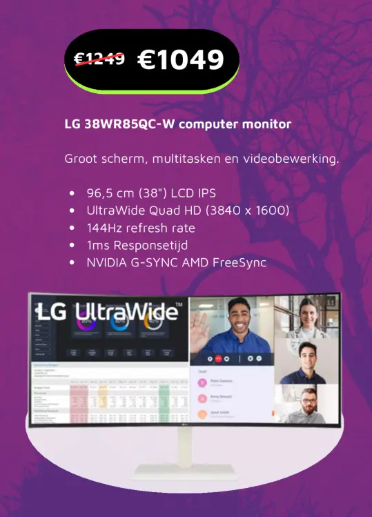 Aanbieding: LG 38WR85QC-W computer monitor