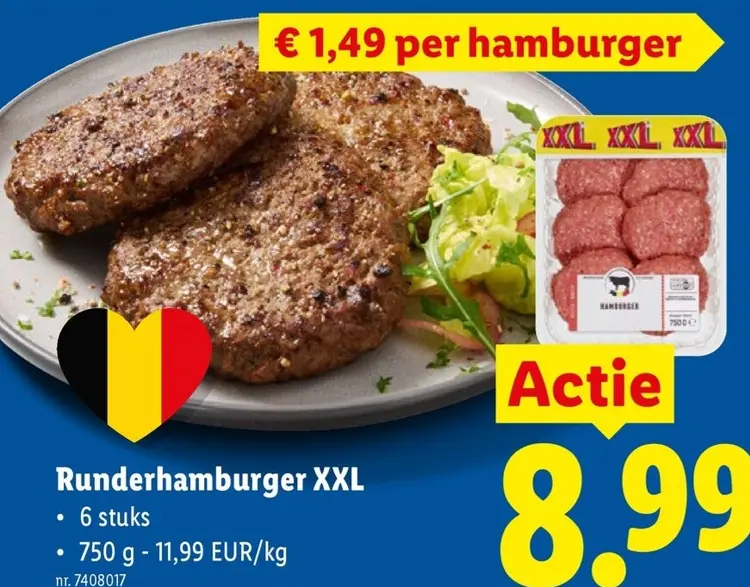 Promotie: Runderhamburger XXL