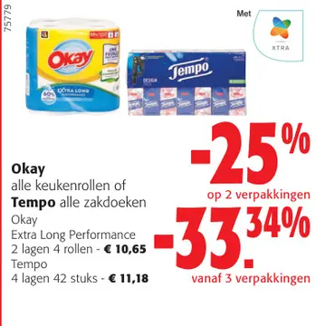 Aanbieding: Okay alle keukenrollen of Tempo alle zakdoeken