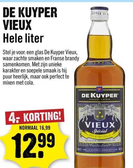 Aanbieding: DE KUYPER VIEUX Hele liter