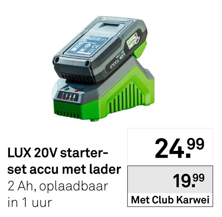 Aanbieding: Starterset accu met lader
