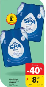 Offre: Eau minérale naturelle plate Spa Reine