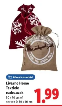 Aanbieding: Textiele cadeauzak