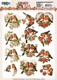 Aanbieding: Bb Romantic birds knipvelset Roantic Robin/Blue Jay