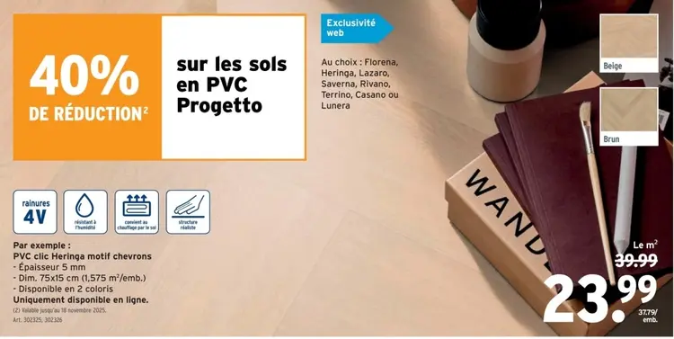 Offre: Sols en PVC Progetto