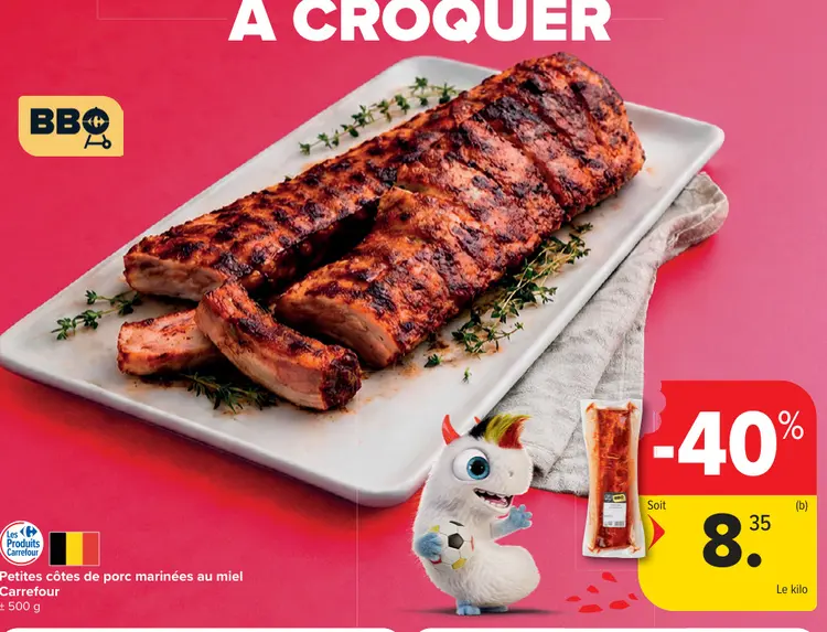 Offre: Petites côtes de porc marinées au miel