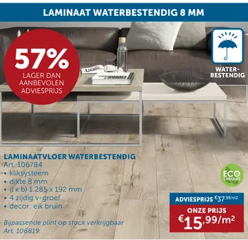 Aanbieding: LAMINAATVLOER WATERBESTENDIG