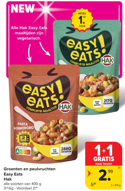 Promotie: Groenten en peulvruchten Easy Eats