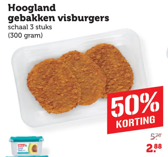 Aanbieding: gebakken visburgers