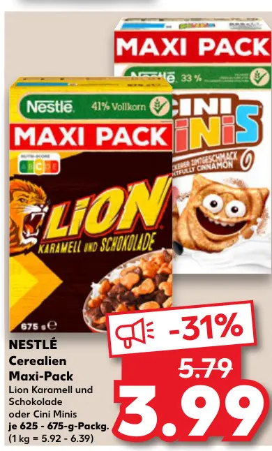 Aanbieding: Cerealien Maxi-Pack Lion Karamell und Schokol