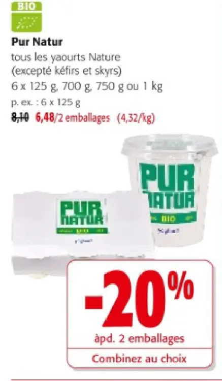 Offre: Yaourts Nature