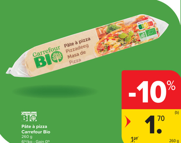 Offre: Pâte à pizza Carrefour Bio