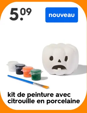 Offre: kit de peinture avec citrouille en porcelaine