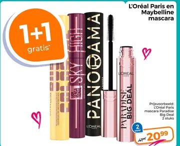 Aanbieding: L'Oréal Paris en Myabelline mascara